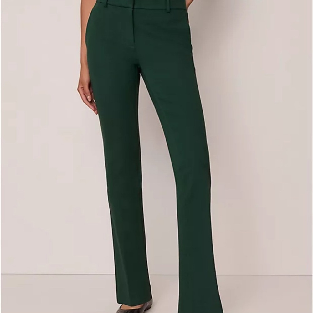 Old Navy Dark Green High-Rise Pixie Flare Trousers